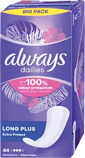 Odišavljeni ščitniki perila Dailies Long Plus Extra Protect, 44 kos