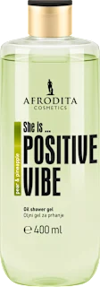 Oljni gel za prhanje She is … POSITIVE VIBE, hruška & ananas, 400 ml