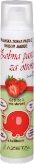 Organska otroška zobna pasta z okusom jagode, 0-3 leta, brez fluorida, 50 ml