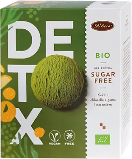 Piškoti z algami klorele in pomarančo Bio Detox, 125 g
