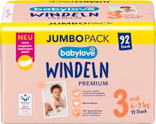 Plenice premium vel. 3 midi (4 – 9 kg), večje pakiranje, 92 kos