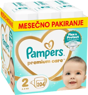 Plenice velikost 2 - mesečno pakiranje (4-8 kg), 204 kos