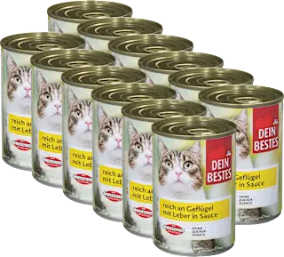 Popolna hrana za odrasle mačke s perutnino in z jetri v omaki, 12 × 415 g, 4.980 g