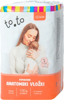 Poporodni anatomski vložki, 12 kos