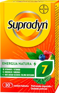 Prehransko dopolnilo Energija Natura z vitamini in minerali, 30 kos
