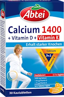 Prehransko dopolnilo Kalcij 1400 + vitamin D + vitamin K, 30 kos
