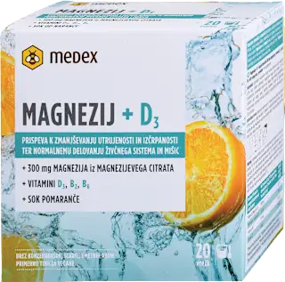 Prehransko dopolnilo Magnezij + D3, 20 kos