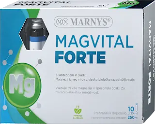 Prehransko dopolnilo MagVital Forte z liposomsko tehnologijo, 3 viri magnezija, 10 × 25 ml, 250 ml
