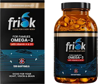 Prehransko dopolnilo omega-3 za družine, vitamin A & D3, v kapsulah, 120 kos