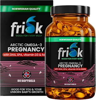 Prehransko dopolnilo omega-3 za nosečnice, vitamin D3 & folat, v kapsulah, 80 kos