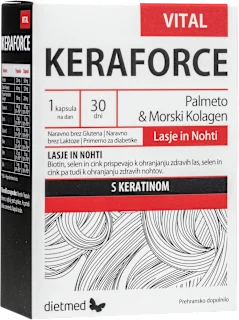 Prehransko dopolnilo Vital Keraforce za lase in nohte, 30 kos