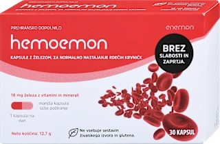 Prehransko dopolnilo z železom Hemoemon, 30 kos