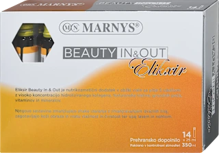 Prehransko dopolnilo za lepo kožo Beauty In & Out, 14 × 25 ml, 350 ml