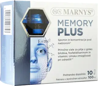 Prehransko dopolnilo za podporo spominu Memory Plus, 10 × 10 ml, 100 ml