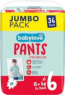 Premium hlačne plenice, velikost 6 (XL), 15kg+, Jumbo Pack, 36 kos
