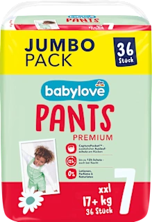 Premium hlačne plenice, velikost 7, xxl 17+ kg, Jumbo paket, 36 kos