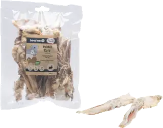 Priboljšek za pse - kunčja ušesa z dlako, 200 g