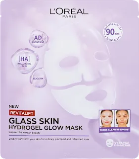 Revitalift Filler Glass Skin hidrogelna maska v obliki krpice, 1 kos