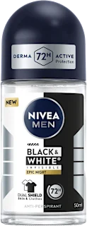 Roll-on deodorant Black & White Inivisible Epic Night, 50 ml