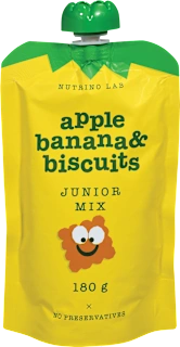 Sadna kaša Junior Mix z jabolkom, banano in piškotom, 180 g