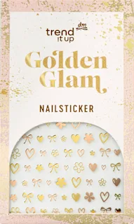 Samolepilne nalepke za nohte Golden Glam, 72 kos