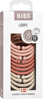 Set igralnih obročkov Loops - Blush, Woodchuck, Ivory, 12 kos