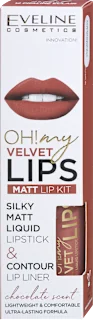 Set za ličenje ustnic OH! my VELVET Lips MATT LIP KIT 12 Praline Eclair, 4,5 ml
