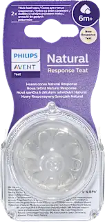 Silikonski cucelj za gosto hrano Natural Response Teat, 6m+, 2 kos