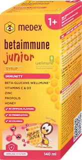 Sirup za otroke Betaimmune Junior, 1 leto +, 140 ml