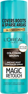 Sprej za prekrivanje sivega narastka Cold Dark Brown, 75 ml