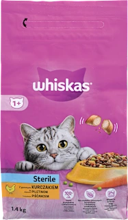 Suha hrana za sterilizirane mačke s piščancem, 1+ let, 1,4 kg