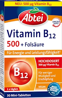 Tablete Vitamin B12 500 + folna kislina, 30 kos