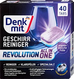 Tablete za strojno pomivanje posode Revolution All in One, 40 kos