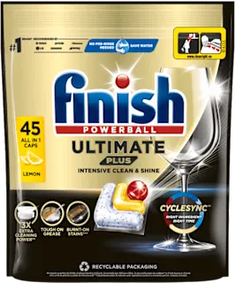 Tablete za strojno pomivanje posode Ultimate Plus Intensive Clean & Shine, limona, 45 kos