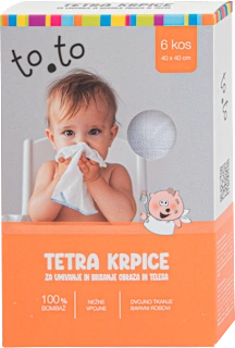 Tetra krpice za umivanje in brisanje obraza in telesa, 6 kos