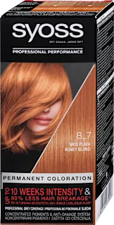 Trajno obstojna barva za lase 8-7 medeno blond, 1 kos