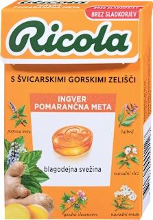 Trdi zeliščni bonboni Ingver Pomaranča Meta, 50 g