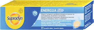 Šumeče tablete Energija 50+, 15 kos