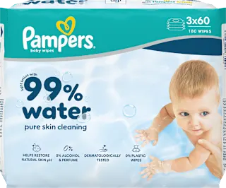 Vlažilni robčki 99 % Water, 3 × 60, 180 kos