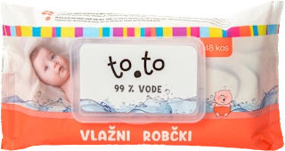 Vlažni robčki z 99% vode, 48 kos