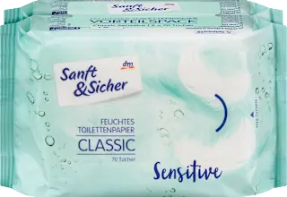 Vlažni toaletni papir Classic Sensitive, 2x70, 140 kos