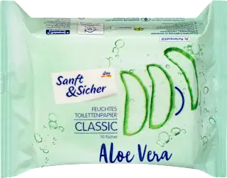 Vlažni toaletni papir z aloe vero, 70 kos