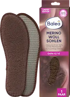 Vložki za čevlje z merino volno, velikost 42/43, 1 par