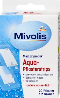 Vodoodporni obliži Aqua, prozorni, 20 kos