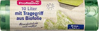 Vrečke za smeti iz bio folije z ročaji, 10 l, 10 kos