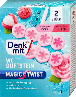 WC-osvežilec Magic Twist Rose-Litschi, 2 kos