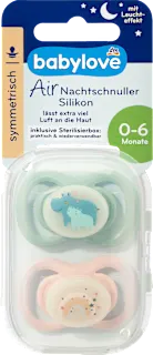 Zračna simetrična nočna tolažilna duda iz silikona 0-6m, več različic, 2 kos