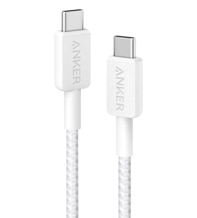 Anker USB-C na USB-C pleten kabel, 0,9 m, bel