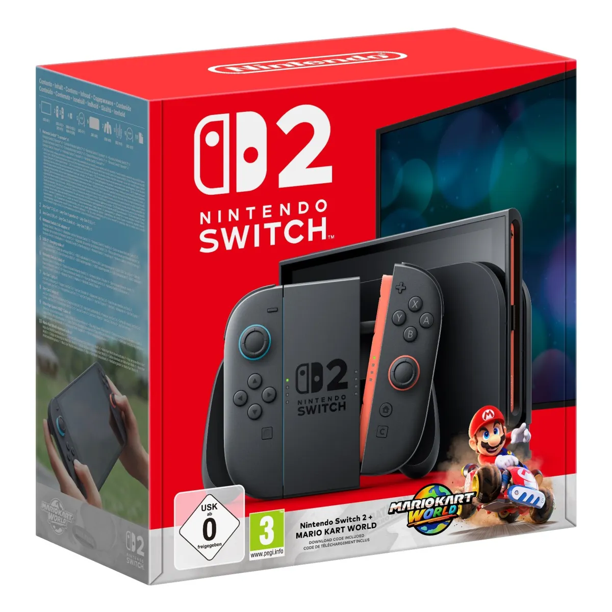 Igralna konzola NINTENDO SWITCH 2 LIGHT BLUE/LIGHT RED + igra Mario Kart World