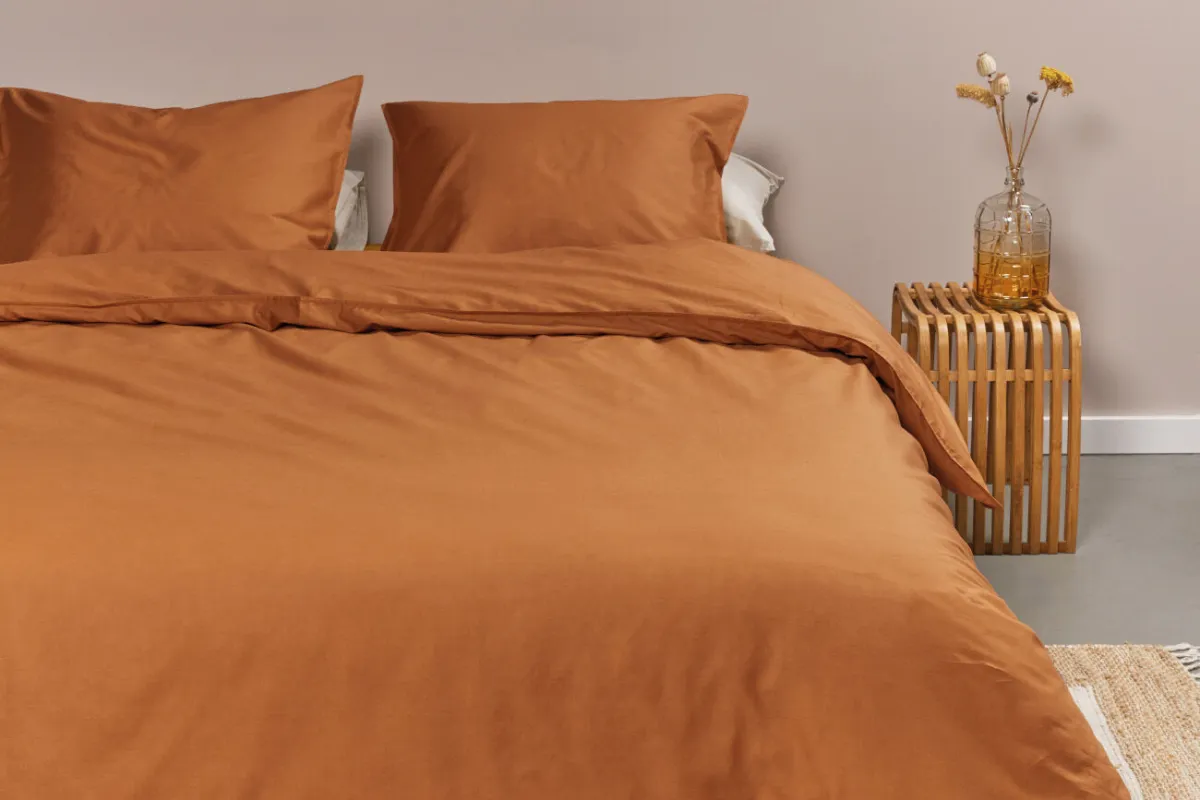 Posteljna garnitura COTTON UNI - Oranžna
